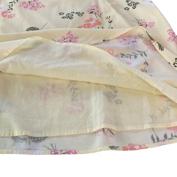 Abound Yellow Floral Lightweight Lined Mini Skirt Side Zip Skater Cottagecore - Picture 11 of 13